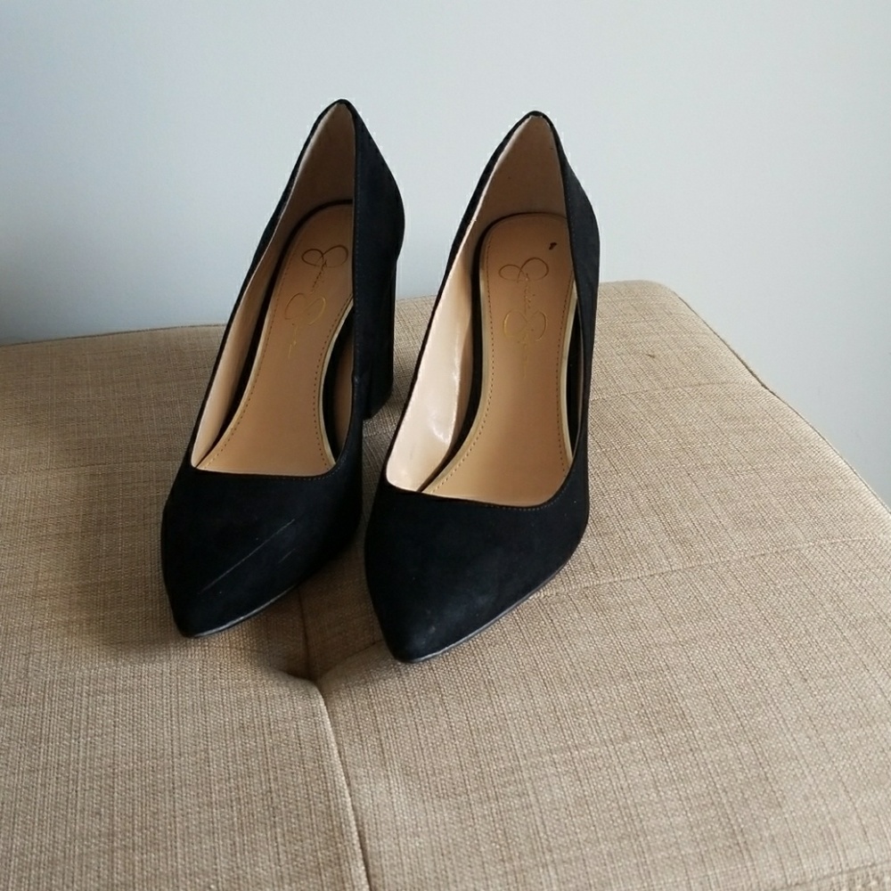 Jessica Simpson Black Block Heel Pump 8